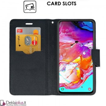 Telone fancy su skyreliais dėklas - juodas (telefonams Samsung A70) Telone fancy su skyreliais dėklas - juodas (telefonams Samsung A70)